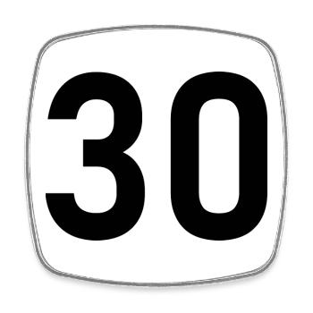 30. 30 ANS. 30e ANNIVERSAIRE. ANNIVERSAIRE 30 ANS. - Magnet carré - blanc - Devant