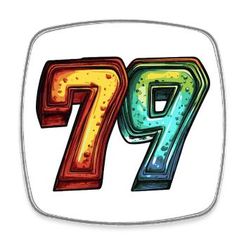 79 Number Colorful - Square fridge magnet - white - Front