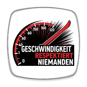 Geschwindigkeit – Auto T-Shirt - Viereckiger Kühlschrankmagnet - Weiß - Vorne
