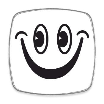 Smiling Face - Square fridge magnet - white - Front