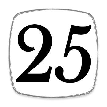 25. 25 YEARS. 25th ANNIVERSARY. 25 YEARS ANNIVERSARY. - Square fridge magnet - white - Front