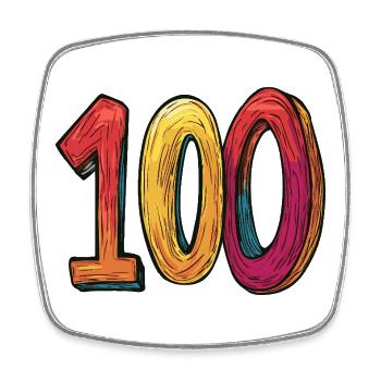 100 Number Colorful - Square fridge magnet - white - Front
