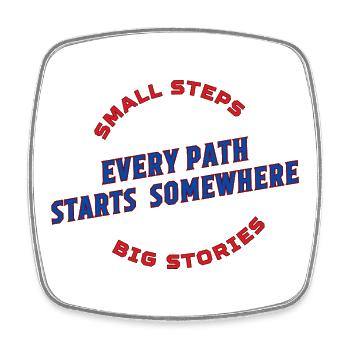 Every Path Starts Somewhere - Square fridge magnet - white - Front