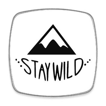 Stay Wild Berglandschaft - Viereckiger Kühlschrankmagnet - Weiß - Vorne