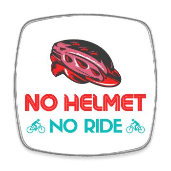 No Helmet No Ride Bicycle Motif - Square fridge magnet - white - Front