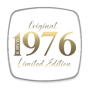 50th Birthday Gift Husband Wife March 1976 - Square fridge magnet - white - Front