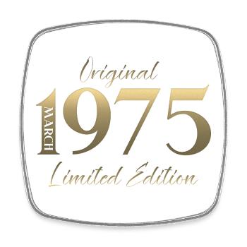 51st Birthday Gift Husband Wife March 1975 - Square fridge magnet - white - Front
