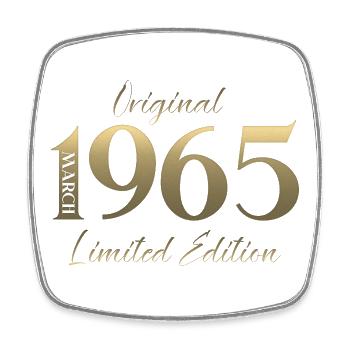 61st Birthday Gift Husband Wife March 1965 - Square fridge magnet - white - Front