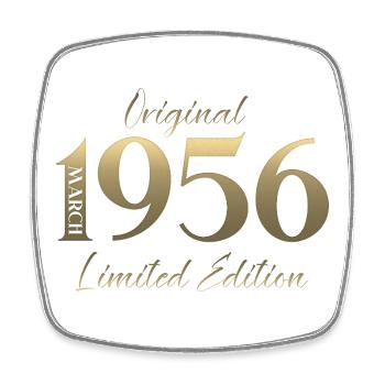 Cadeau du 70e anniversaire Mari Femme Mars 1956 - Magnet carré - blanc - Devant