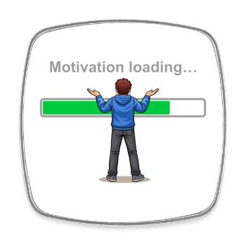 Motivationslade... Bitte warten Sie - Viereckiger Kühlschrankmagnet - Weiß - Vorne