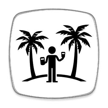 Party Urlaub Insel Drinking - Viereckiger Kühlschrankmagnet - Weiß - Vorne