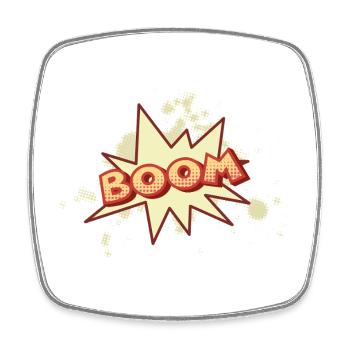 Boom! – Retro Comic Cartoon in Halftone Style - Square fridge magnet - white - Front