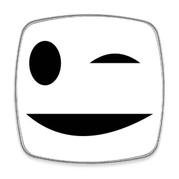 Petzauge - Square fridge magnet - white - Front
