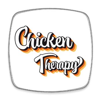Chicken Fans - - Chick - Chicken Therapy - Square fridge magnet - white - Front
