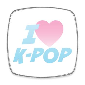 J’adore la K-pop - Magnet carré - blanc - Devant