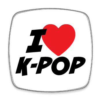 Ich liebe K-Pop - Viereckiger Kühlschrankmagnet - Weiß - Vorne
