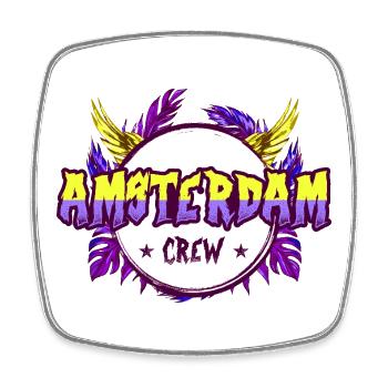 Amsterdam Crew coloré - Magnet carré - blanc - Devant