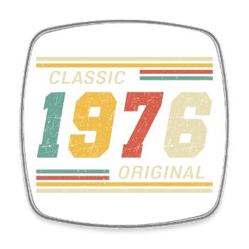 1976 - Classic original - Viereckiger Kühlschrankmagnet - Weiß - Vorne
