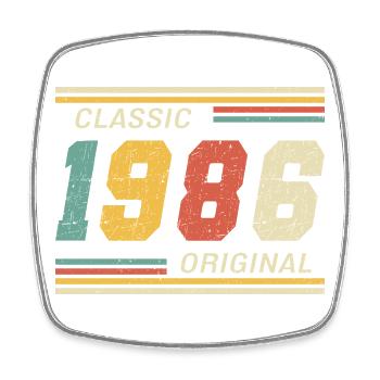 1986 - Classic original - Viereckiger Kühlschrankmagnet - Weiß - Vorne