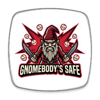 Evil Gnome, Dark Gnome, Goth Gnome, Funny Gnome - Square fridge magnet - white - Front