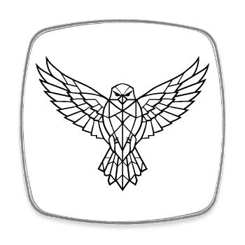 Oiseau - Magnet carré - blanc - Devant