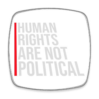 Human Rights Are Not Political Menschenrechte Logo - Square fridge magnet - white - Front