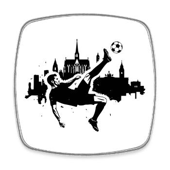 Fußball Fallrückzieher Köln - Viereckiger Kühlschrankmagnet - Weiß - Vorne
