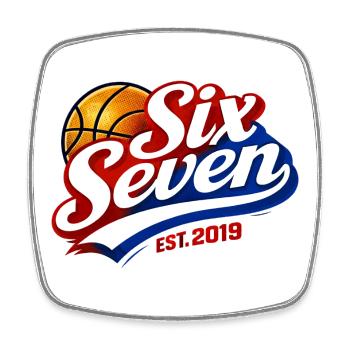 Six Seven Basketball Logo 2019 - Viereckiger Kühlschrankmagnet - Weiß - Vorne