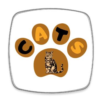 cat - Viereckiger Kühlschrankmagnet - Weiß - Vorne