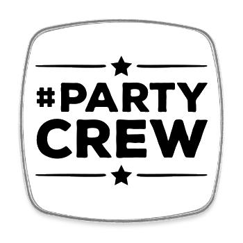 Party Crew - Viereckiger Kühlschrankmagnet - Weiß - Vorne