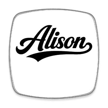 Alison name first last family - Square fridge magnet - white - Front