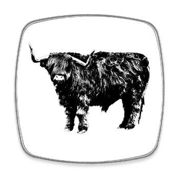 Highland Cattle - Square fridge magnet - white - Front