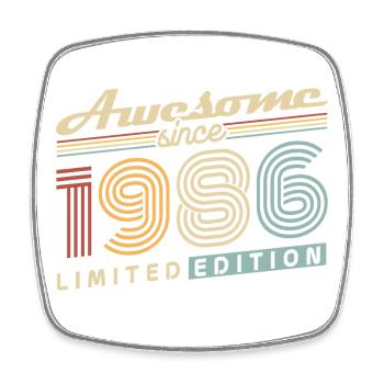 Cadeau de 40e anniversaire 1986 Vintage Rétro - Magnet carré - blanc - Devant