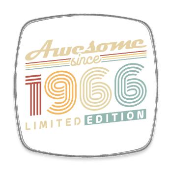Cadeau de 60e anniversaire 1966 Vintage Retro - Magnet carré - blanc - Devant