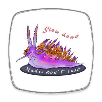 Purple Nudi – Life in the Slow Lane - Viereckiger Kühlschrankmagnet - Weiß - Vorne
