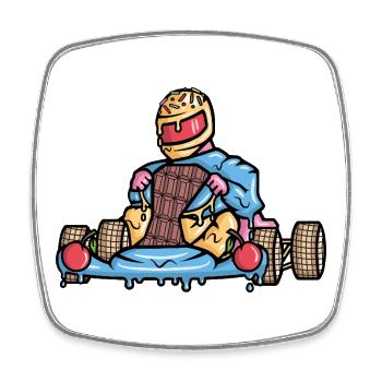 Kart Rennen Eiscreme Go Karts Motorsport Go-Kart - Viereckiger Kühlschrankmagnet - Weiß - Vorne