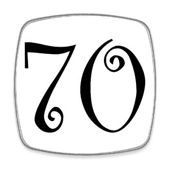70. 70 YEARS. 70th ANNIVERSARY. 70 YEARS ANNIVERSARY. - Square fridge magnet - white - Front