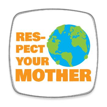 Respect Your Mother Earth Retro Eco Nature Graphic - Viereckiger Kühlschrankmagnet - Weiß - Vorne