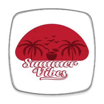 Summer Vibes Tropen Palmen Design - Viereckiger Kühlschrankmagnet - Weiß - Vorne