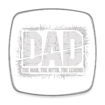 Papa T-Shirt – Dad The Man The Myth The Legend - Viereckiger Kühlschrankmagnet - Weiß - Vorne