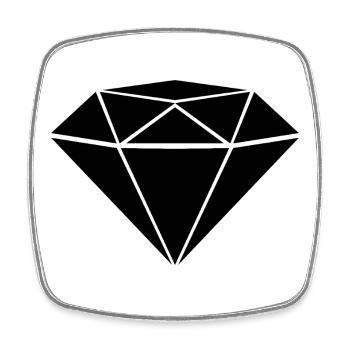 diamant - Magnet carré - blanc - Devant
