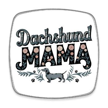  Dachshund Mama Florales Motiv Für Stolze Dackel - Viereckiger Kühlschrankmagnet - Weiß - Vorne