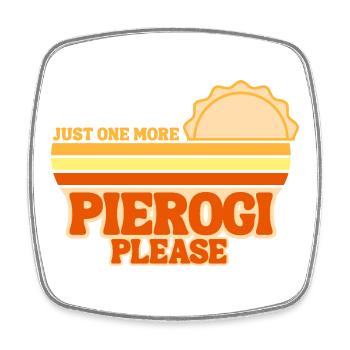 Pierogi Noch ein Knödel, bitte. Polnische Küche - Viereckiger Kühlschrankmagnet - Weiß - Vorne