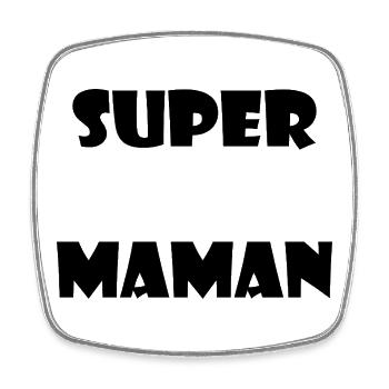 SUPER MOM. MAMMA. MOTHER'S DAY. HEART. PARTY - Square fridge magnet - white - Front
