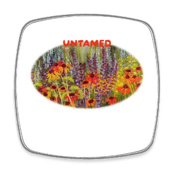 Indompté - Prairie vibrante d’échinacées sauvages - Magnet carré - blanc - Devant