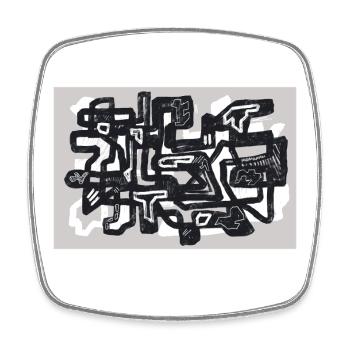Small Turns - Square fridge magnet - white - Front