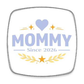 Mama seit 2026 – Proud Mom Design - Viereckiger Kühlschrankmagnet - Weiß - Vorne