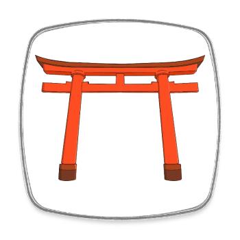 Porte Torii Vivid - Magnet carré - blanc - Devant
