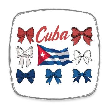 Kuba Stolz & Heimat - Cuba Flagge Design - Viereckiger Kühlschrankmagnet - Weiß - Vorne