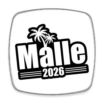 Malle 2026 Palmen - Viereckiger Kühlschrankmagnet - Weiß - Vorne